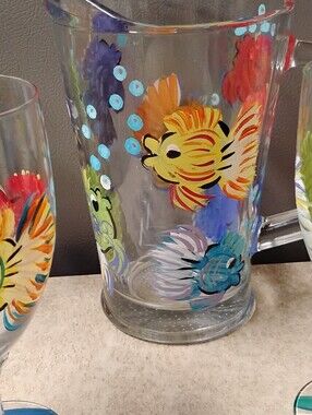 Fun Fish Glass Pitcher-NWOT